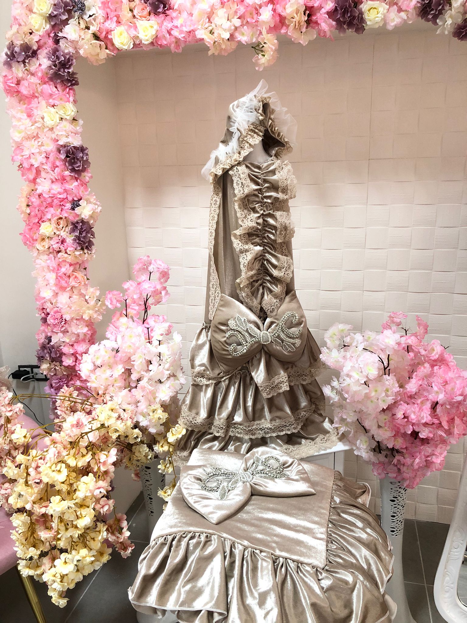 Champagne Velvet Cocoon and Blanket